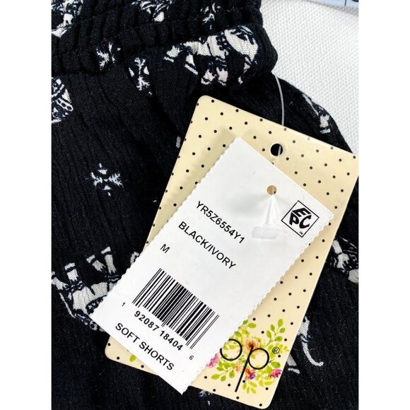 BeBop Shorts Juniors' MEDIUM Black White Elephant Animal Print Comfort Soft NEW - Picture 10 of 15